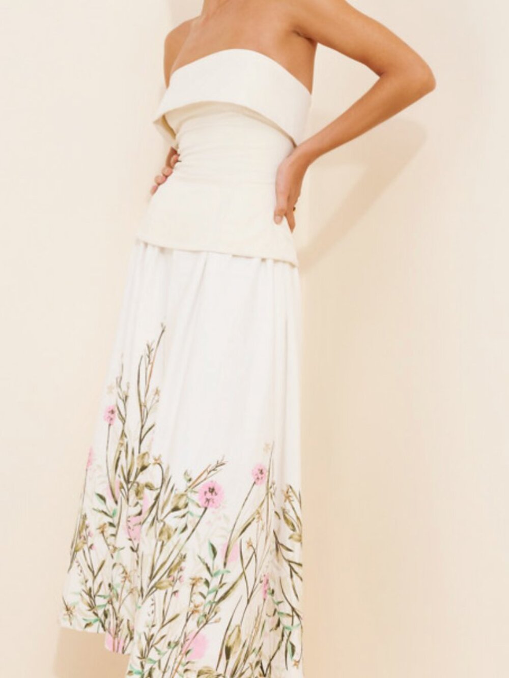 anthropologie sydney mixed media floral midi dress xs